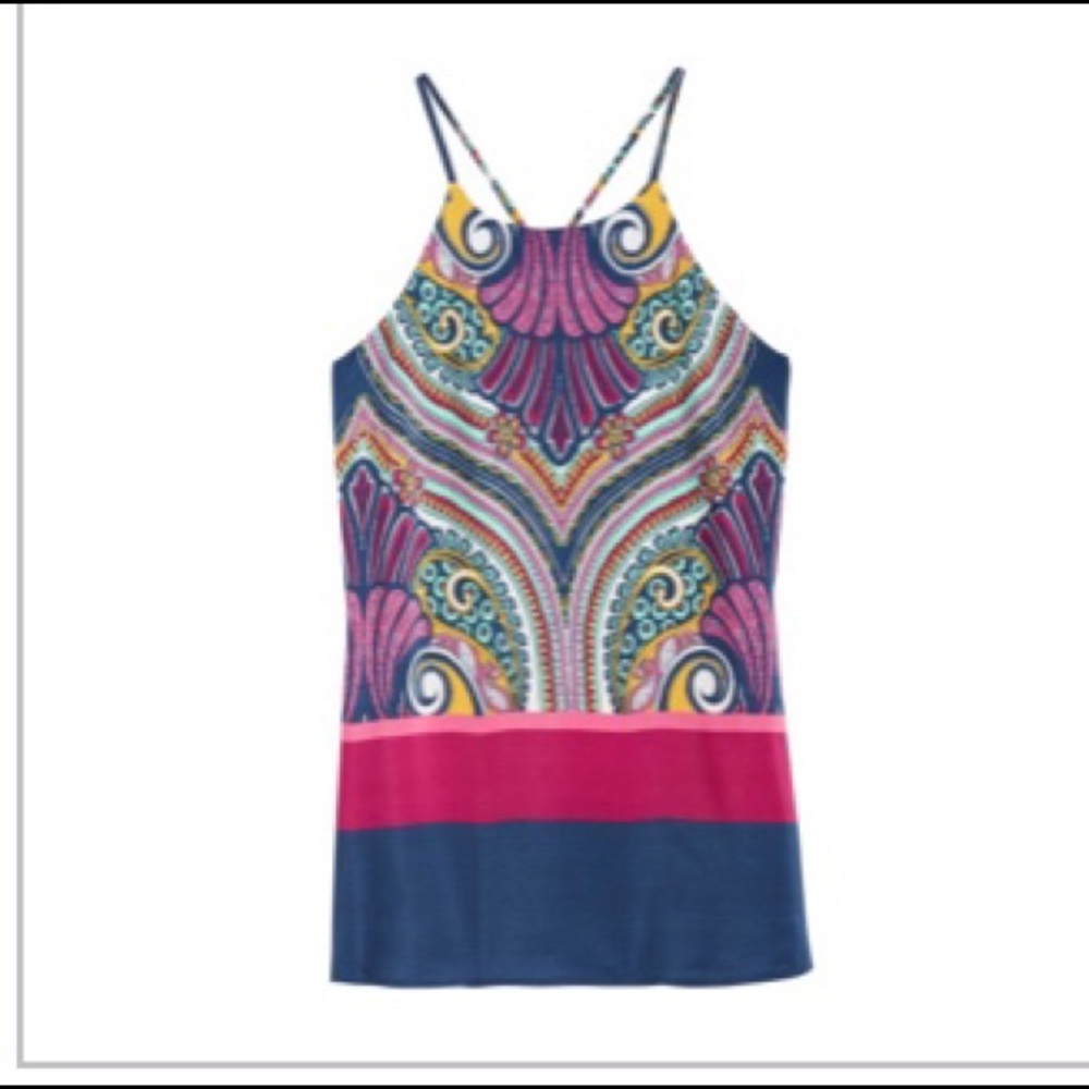 Multicolor stitch fix halter style top